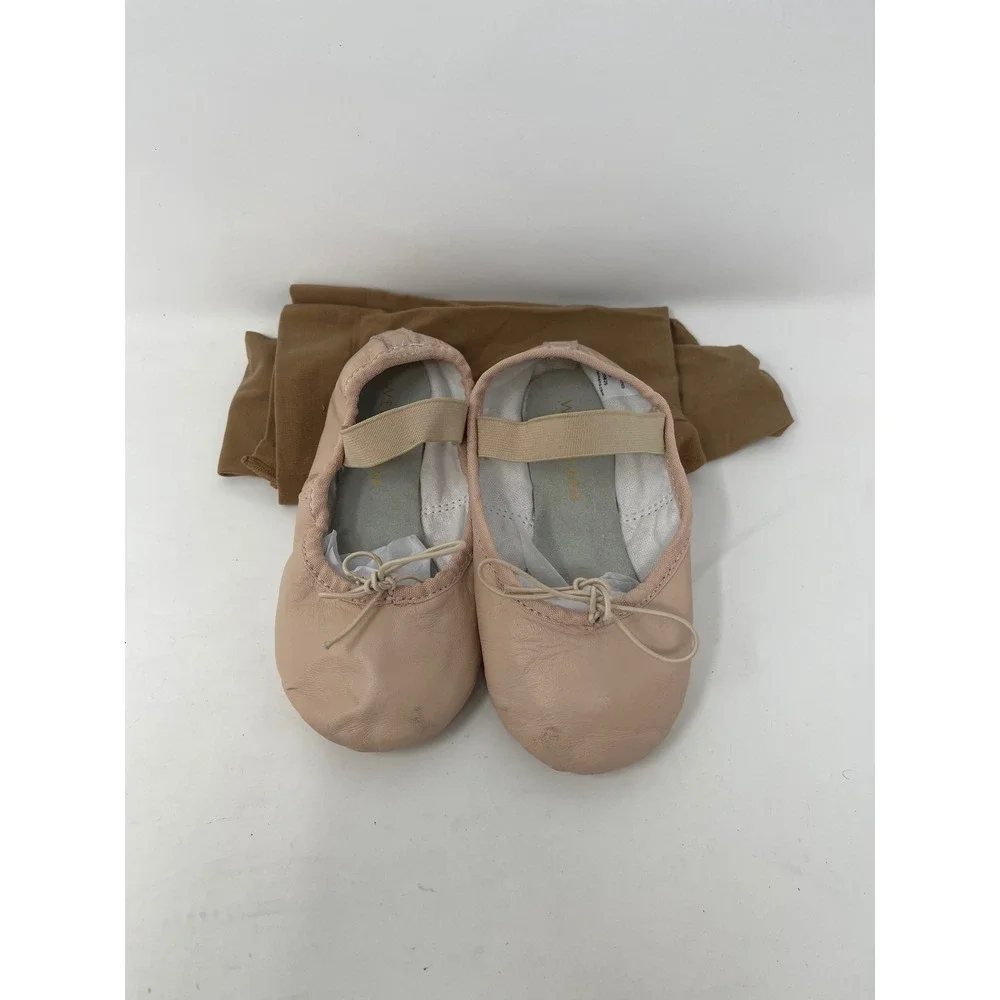 Weissman Ballet Slippers Kids Size 10CW Pink Good Leather Dance Shoes & Tights